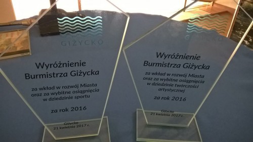 NAGRODY BURMISTRZA GIŻYCKA W DZIEDZINIE SPORTU I KULTURY ZA ROK 2016 ROZDANE